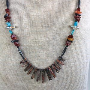 Stone and MOP Fetish Turquoise Necklace